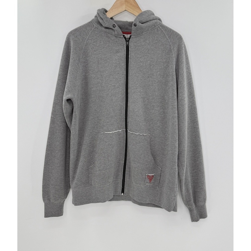 Fallen Men's Skate Gray Hoodie Full Zip Hooded‎ Sweatshirt Sz M Y2K Grunge